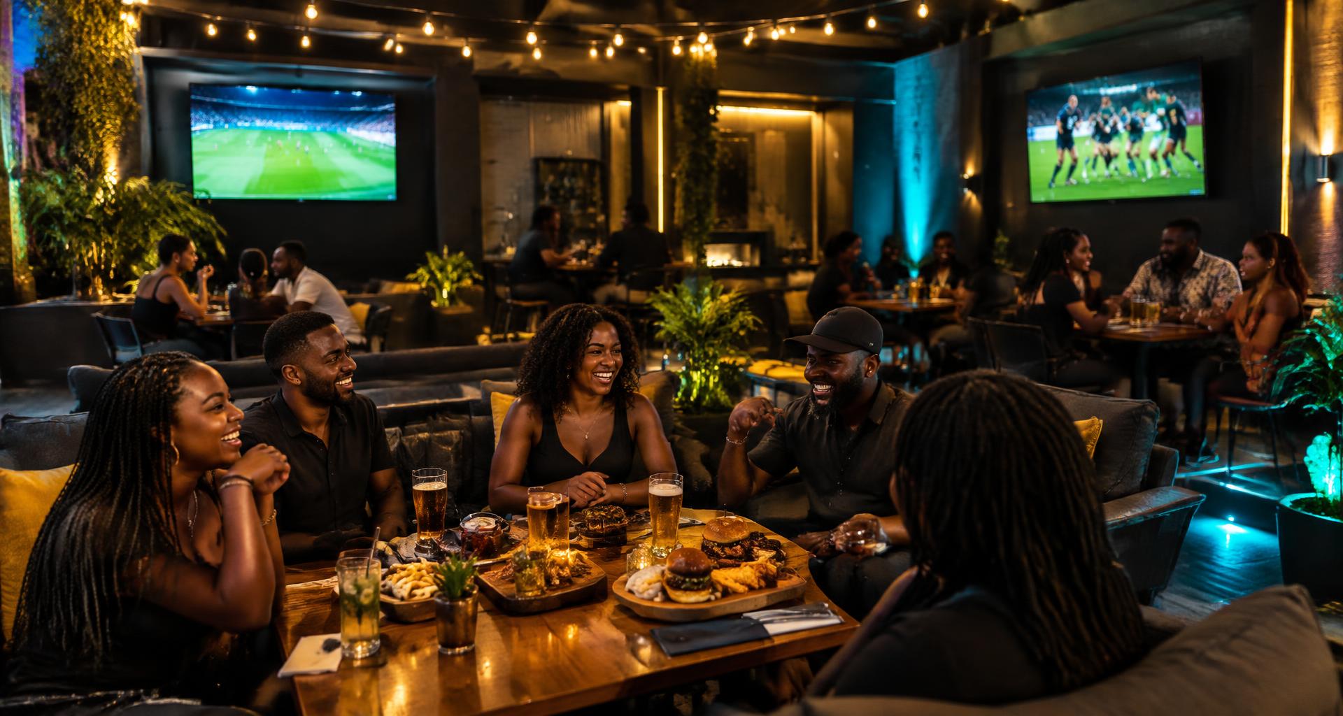The Morite Konka lounge with food, drinks and live sport on flat-screen TVs